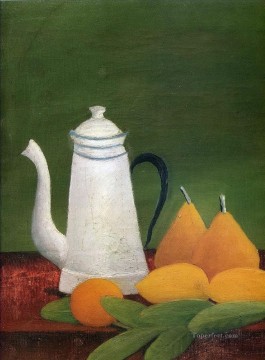 ティーポットとフルーツのある静物 アンリ・ルソーの装飾 Oil Paintings